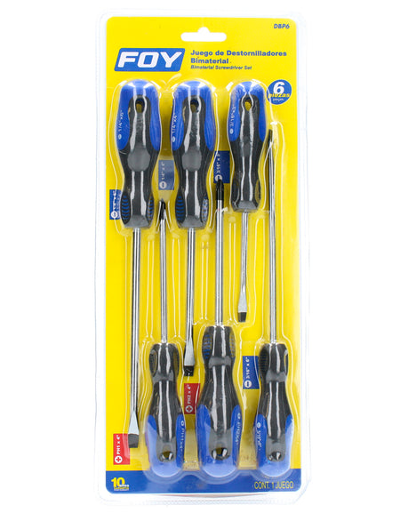 Juego 6 Destornillador bimaterial  Foy