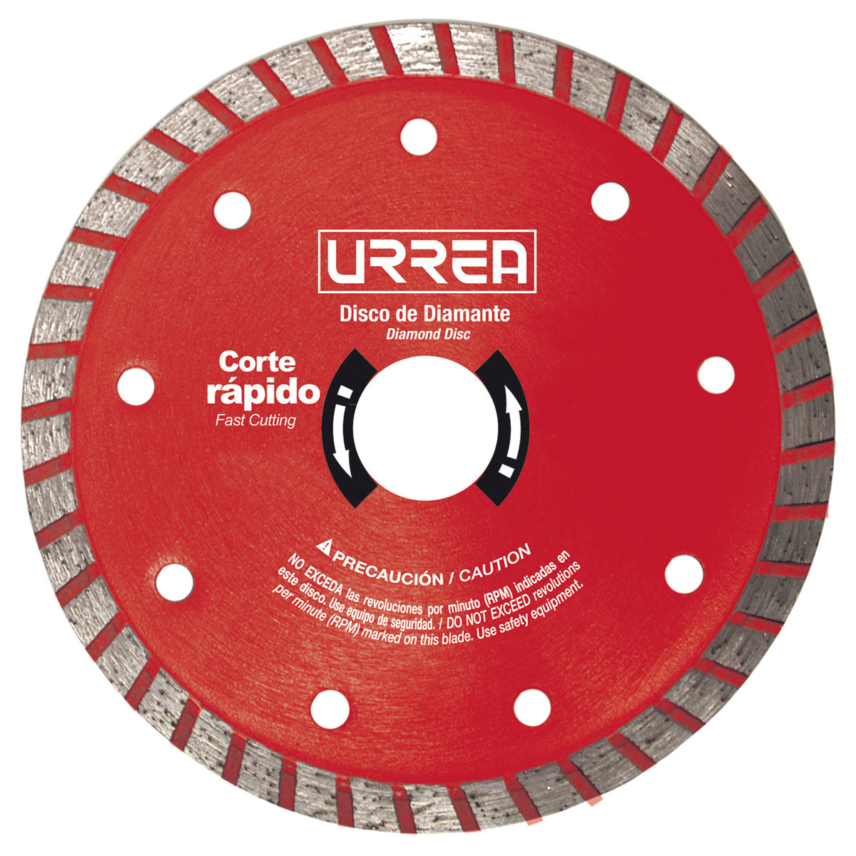 Disco de diamante uso industrial corte turbo 7" Urrea