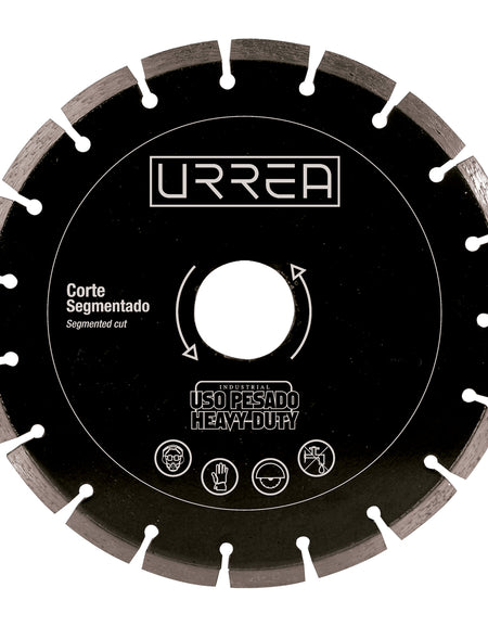 Disco de diamante uso pesado corte segmentado 7" Urrea