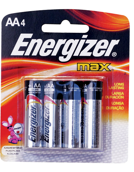 Pila alcalina marca Energizer® AA con 4 piezas Surtek