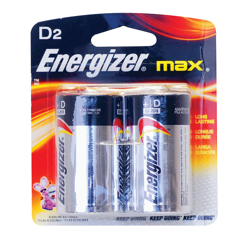 Pila alcalina marca Energizer® D con 2 piezas Surtek