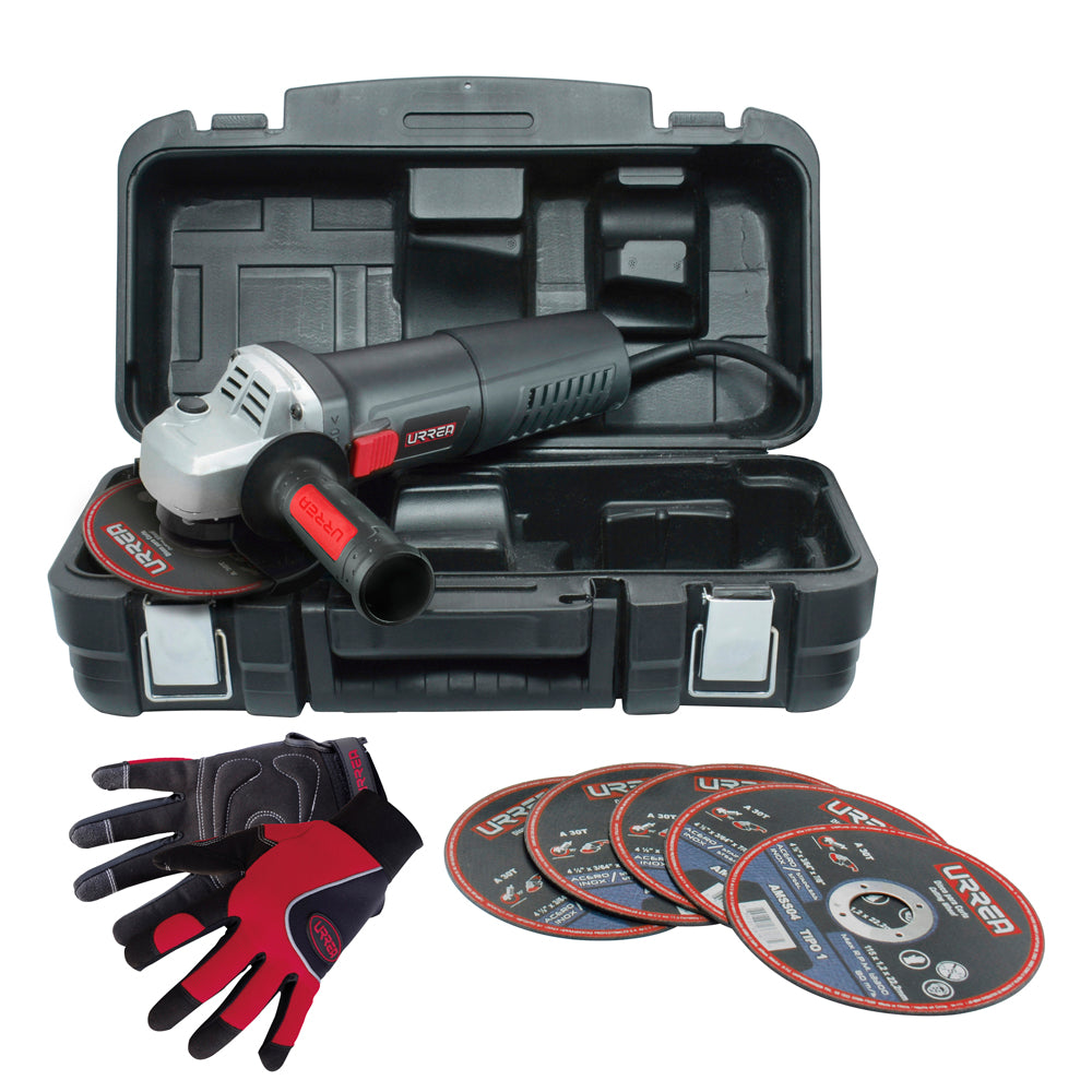 Juego de esmeriladora angular y accesorios Urrea