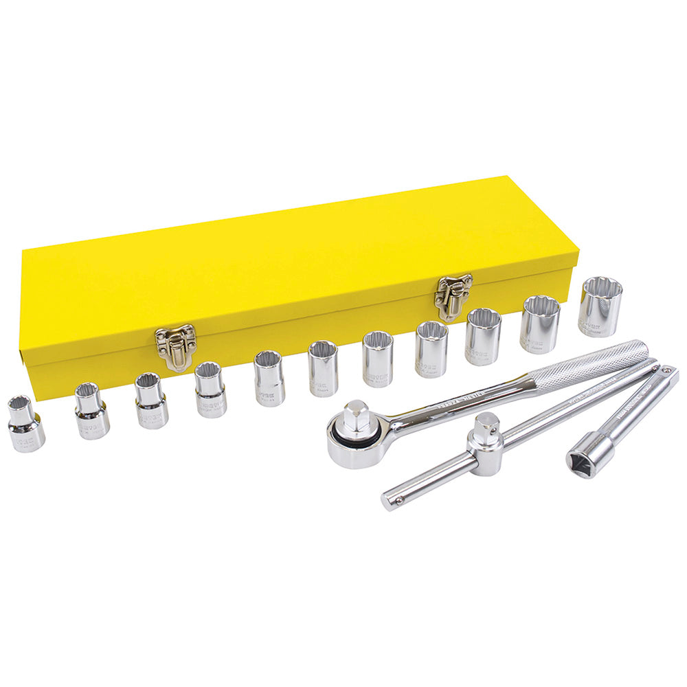 Surtek Juego de 15 dados y accesorios métricos 1/2"