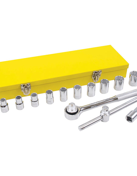 Surtek Juego de 15 dados y accesorios en pulgadas 1/2"