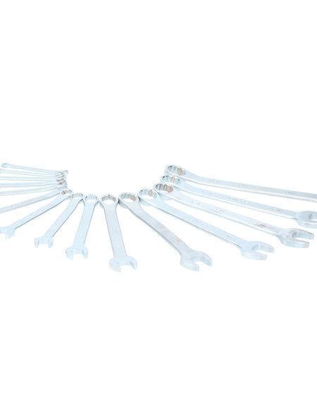 Juego 15 llaves combinadas métricas satinadas rack Surtek