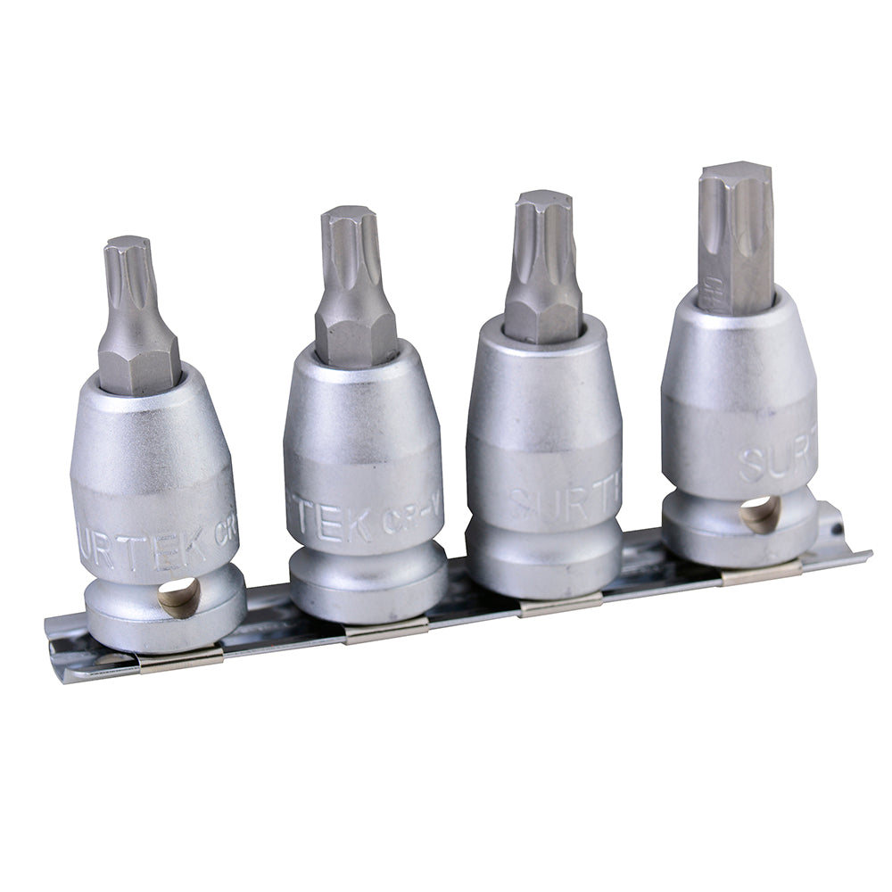 Surtek Juego de 4 dados punta Torx® 1/2"