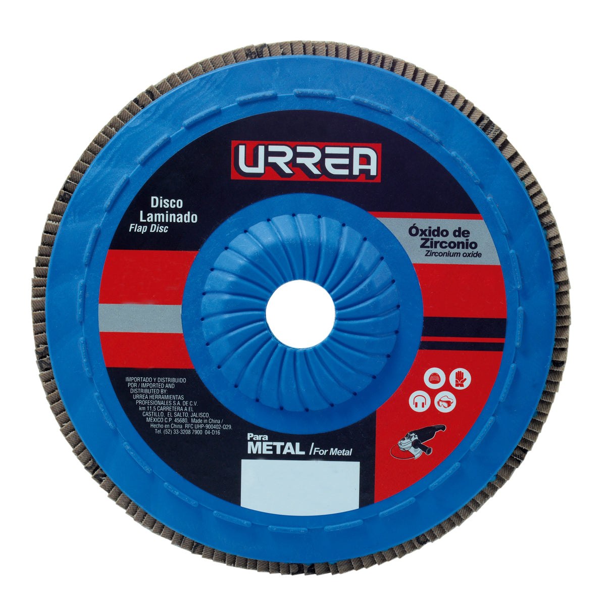 Disco laminado 7" X 7/8" 8,500 RPM, Grano 120 Urrea