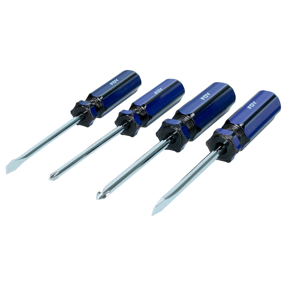 Juego de 4 destornilladores mango PVC combinado Foy