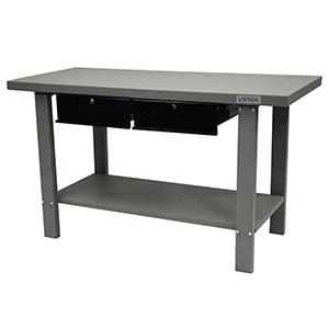 Mesa de trabajo con 2 secciones 2 gavetas 59"