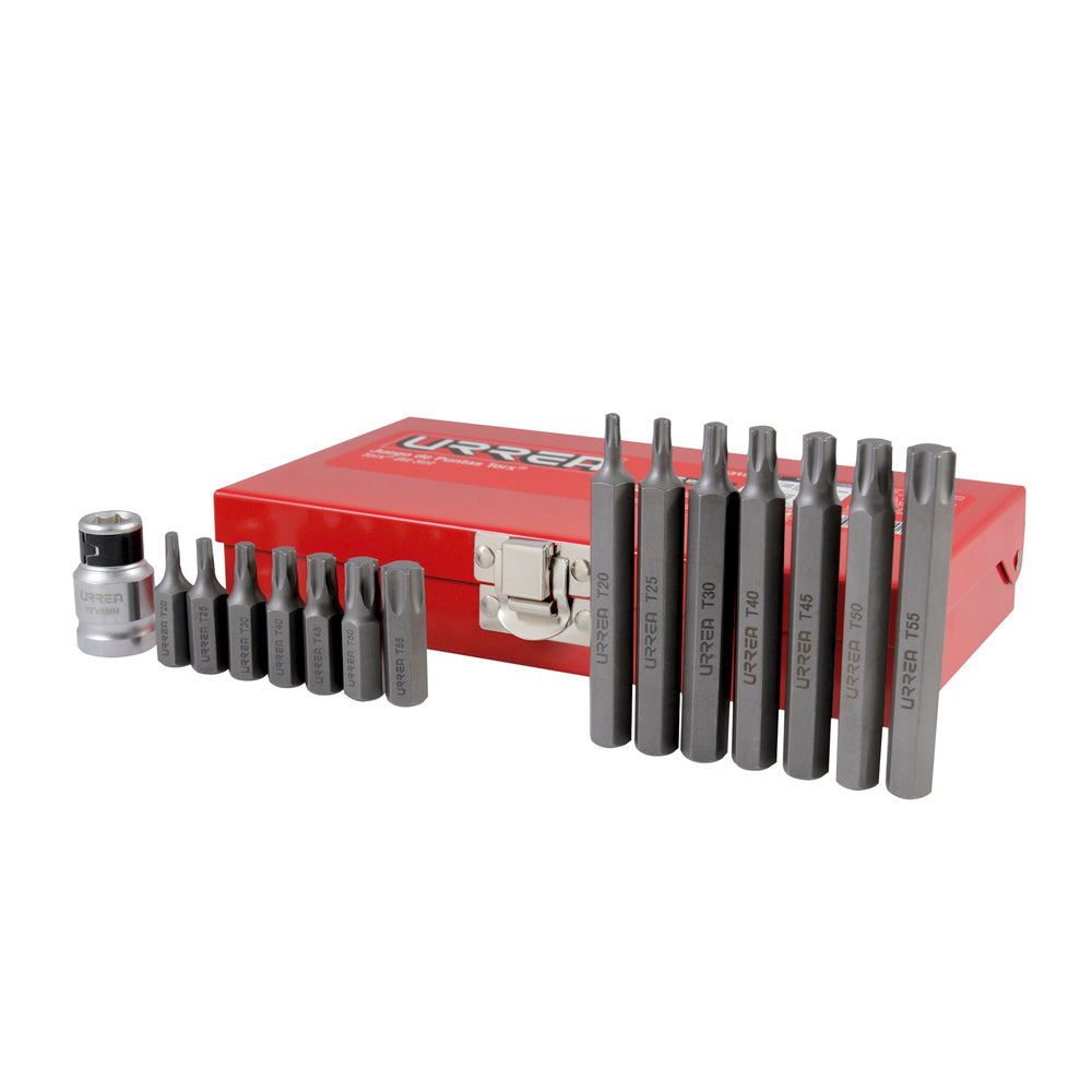 Juego de puntas Torx hexágono 3/8" adpatador 1/2" Urrea