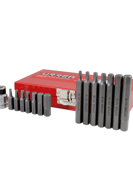Juego puntas hexagonales hexágono 3/8" adaptador 1/2" Urrea