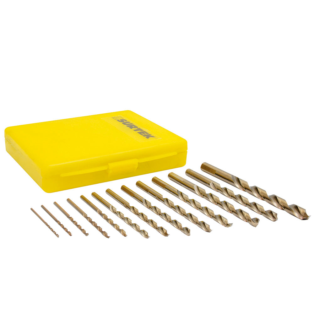 Surtek Juego 13 brocas acero de alta velocidad con cobalto