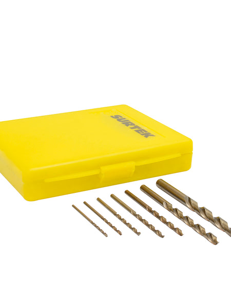 Juego de 7 brocas acero alta velocidad con cobalto Surtek