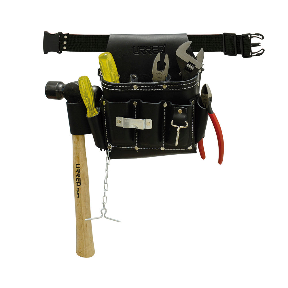 Juego 7 piezas en estuche de cuero Urrea