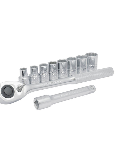 Juego de 10 dados y accesorios en pulgadas 1/2" Urrea