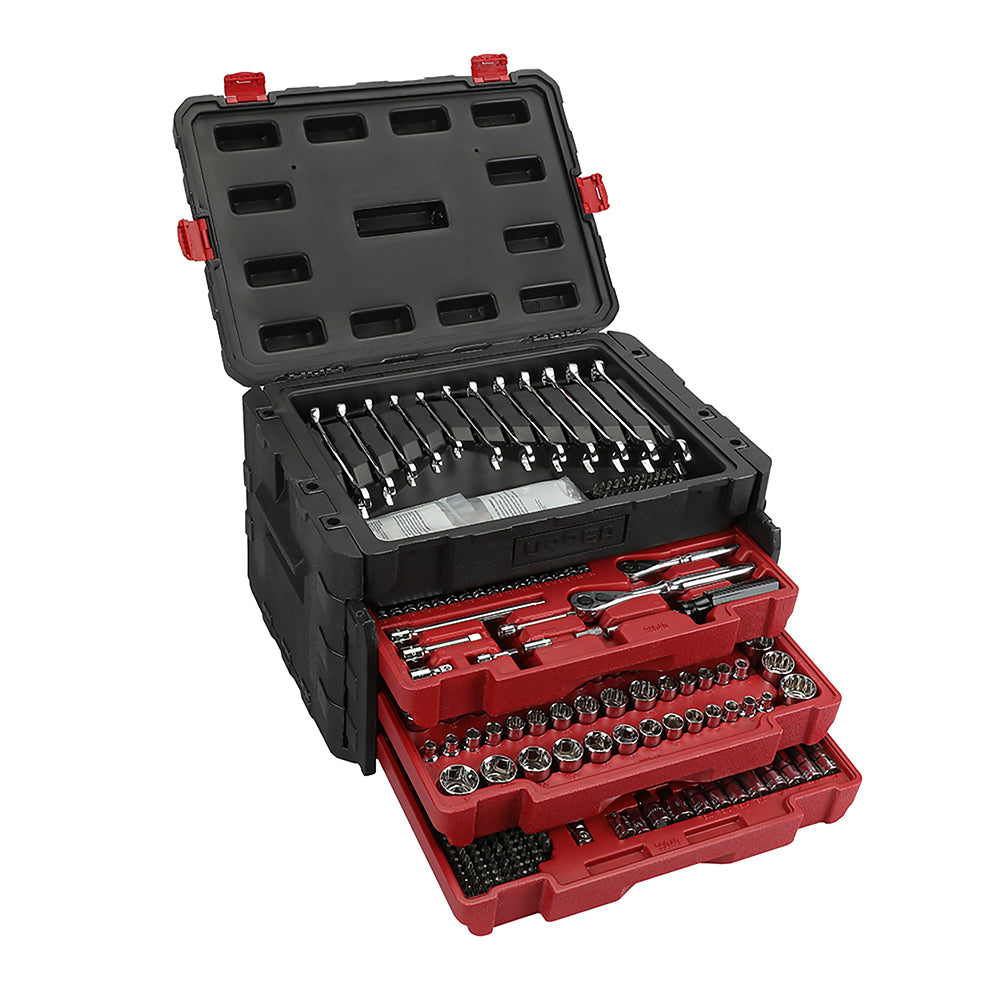 Jgo dados y accesorios comb 450 pzas estuche plástico Urrea.