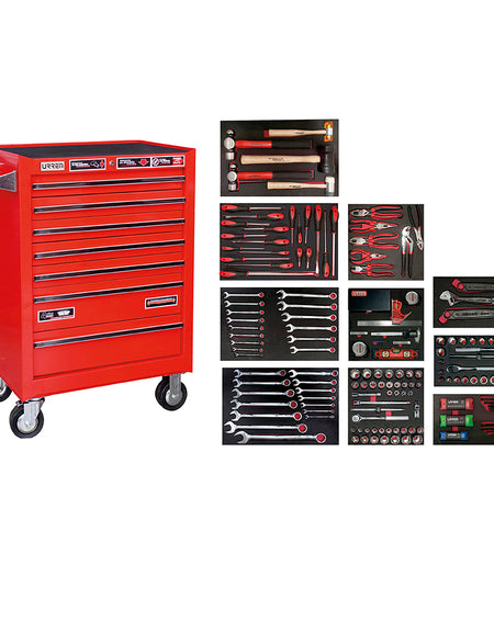 Jgo indust 194 pzas organizad 10 charolas EVA gabinet Urrea.