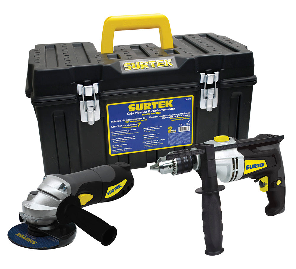 Surtek Juego de herram. eléctrica en caja plástica 3 piezas