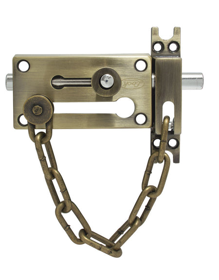 Pasador de sobreponer cadena latón antiguo Lock