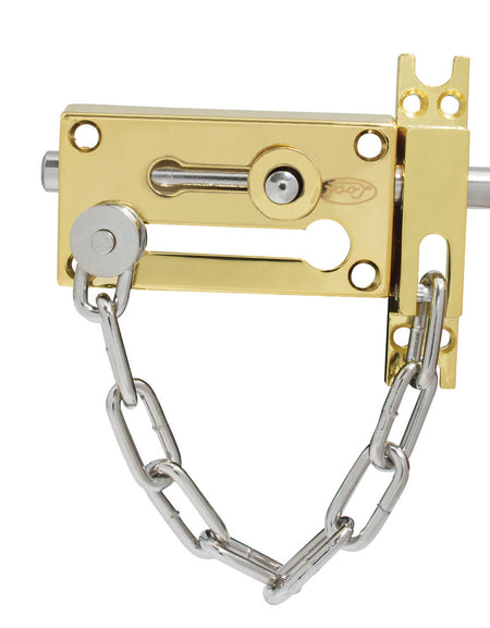 Pasador de sobreponer cadena latón brillante Lock