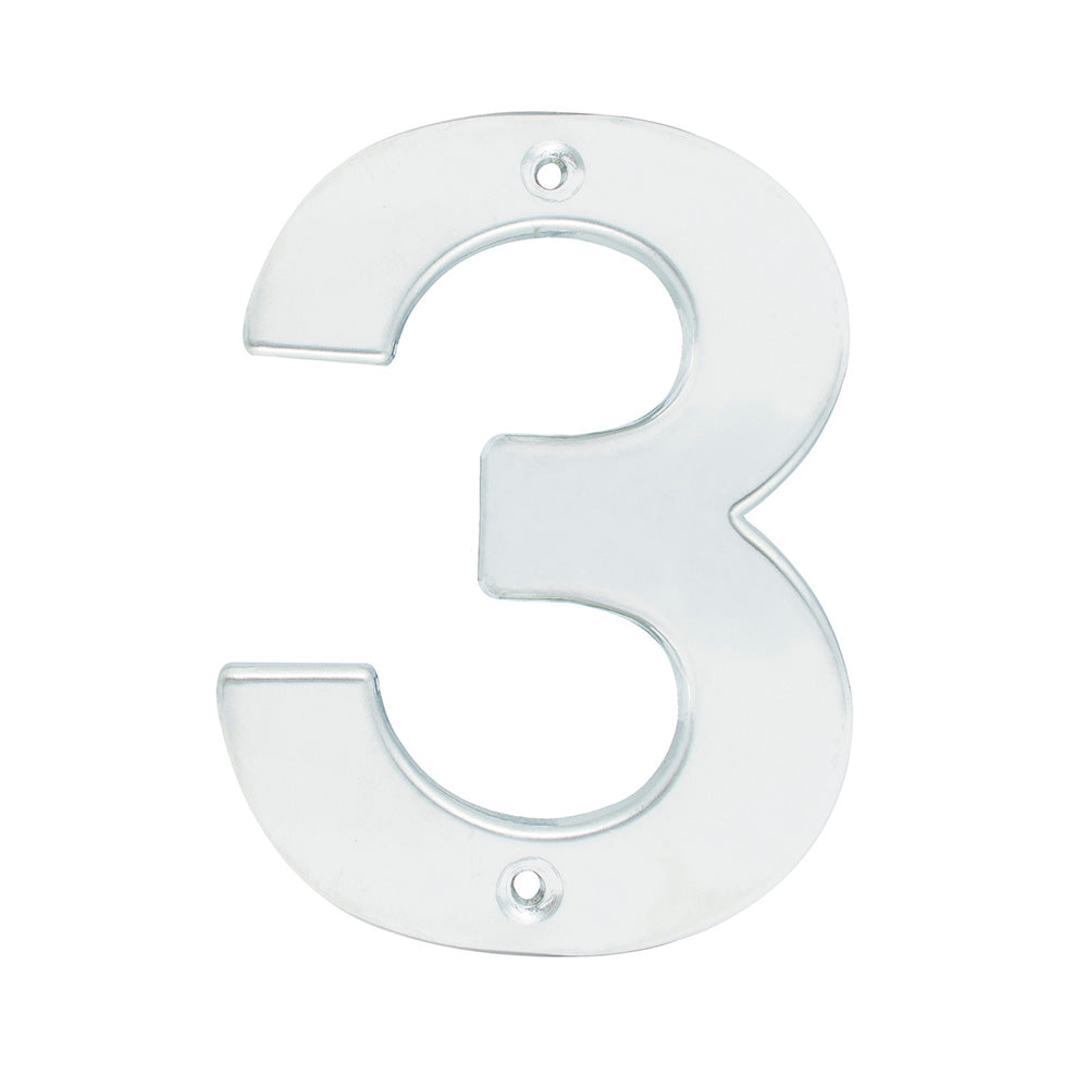 Numero 3 bold 4" cromo satinado Lock