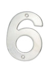 Numero 6 bold 4" cromo satinado Lock
