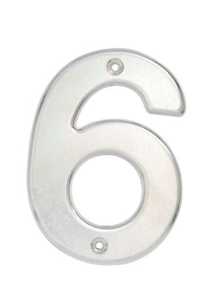 Numero 6 bold 4" cromo satinado Lock