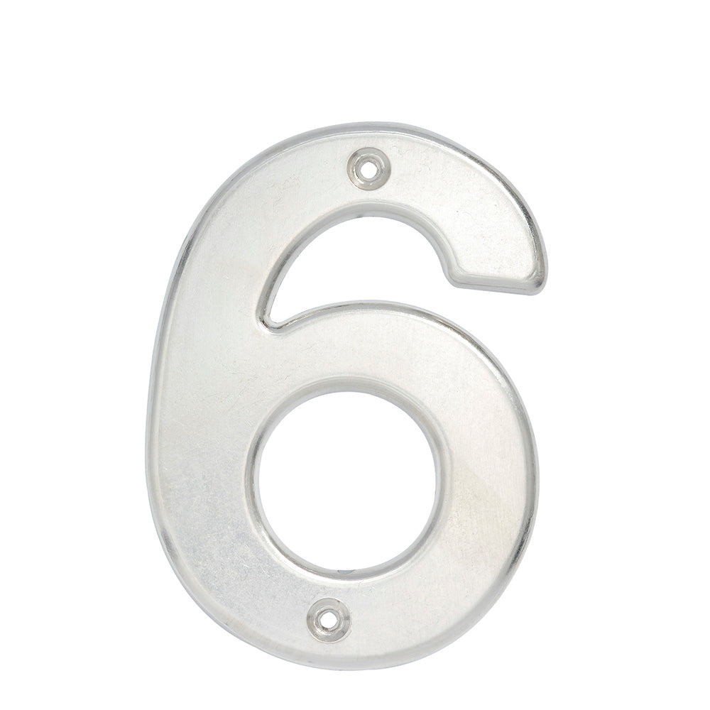 Numero 6 bold 4" cromo satinado Lock