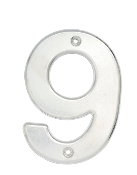 Numero 9 bold 4" cromo satinado Lock