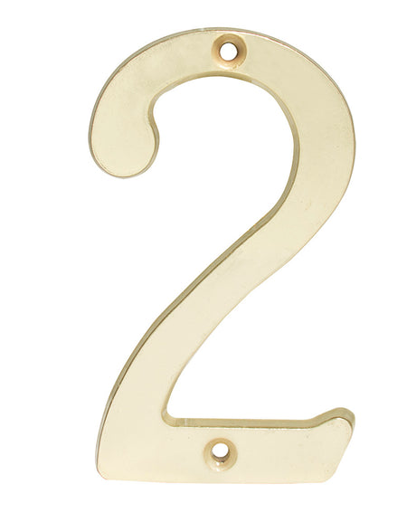 Numero 2 slim 4" latón brillante Lock