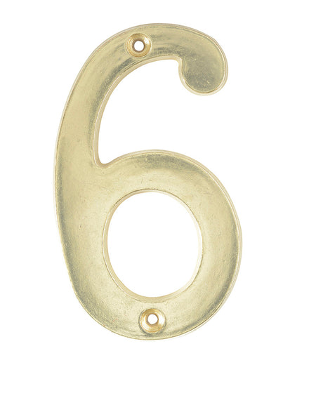 Numero 6 slim 4" latón brillante Lock