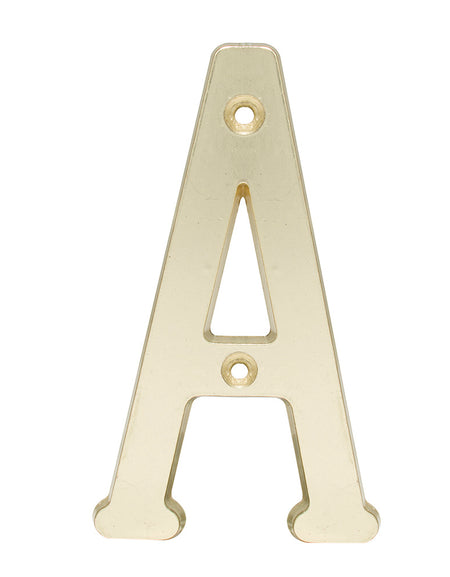 Letra A slim 4" latón brillante Lock