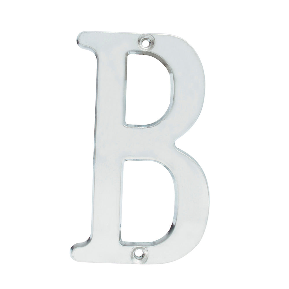 Letra B slim 4" cromo satinado Lock