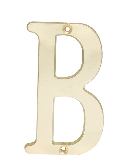 Letra B slim 4" latón brillante Lock