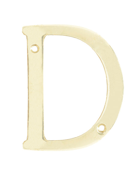 Letra D slim 4" latón brillante Lock