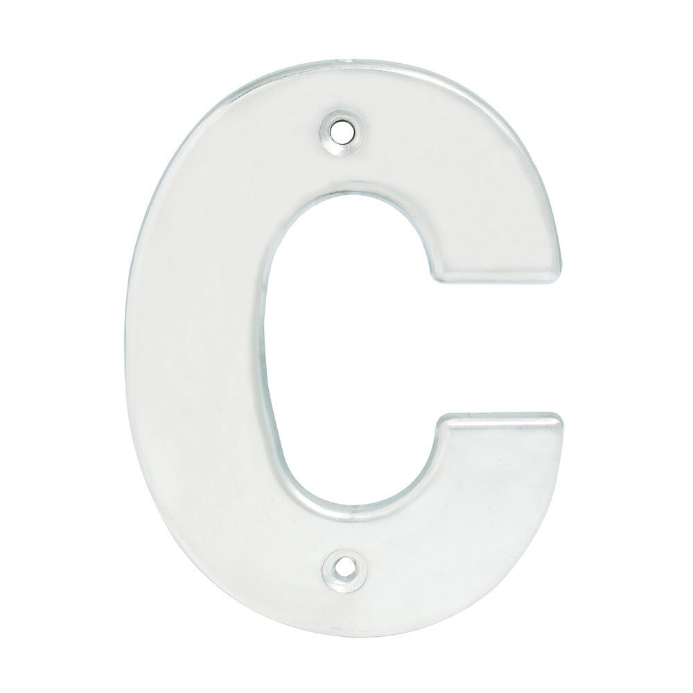 Letra C bold 4" cromo satinado Lock