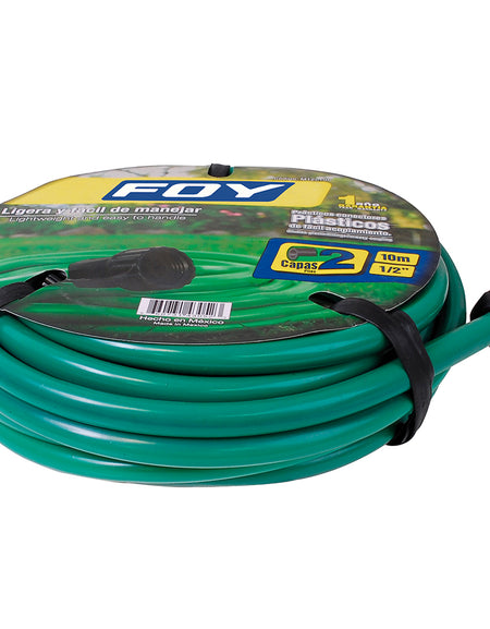 Manguera lisa 2 capas 1/2" armada conector plástico 10m Foy