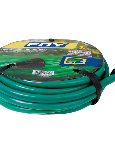 Manguera lisa 2 capas 1/2" armada conector plástico 15m Foy