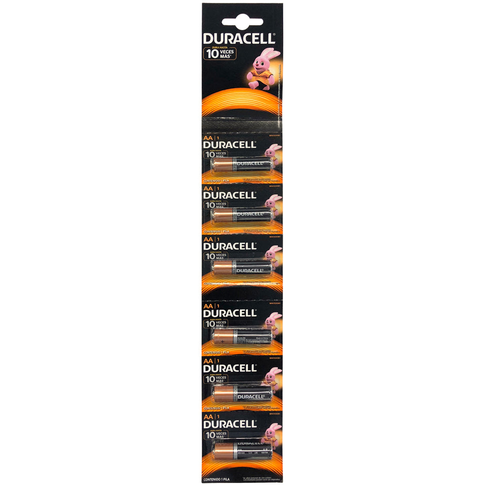 Tira de pilas Duracell AA con 6pzas.  Surtek