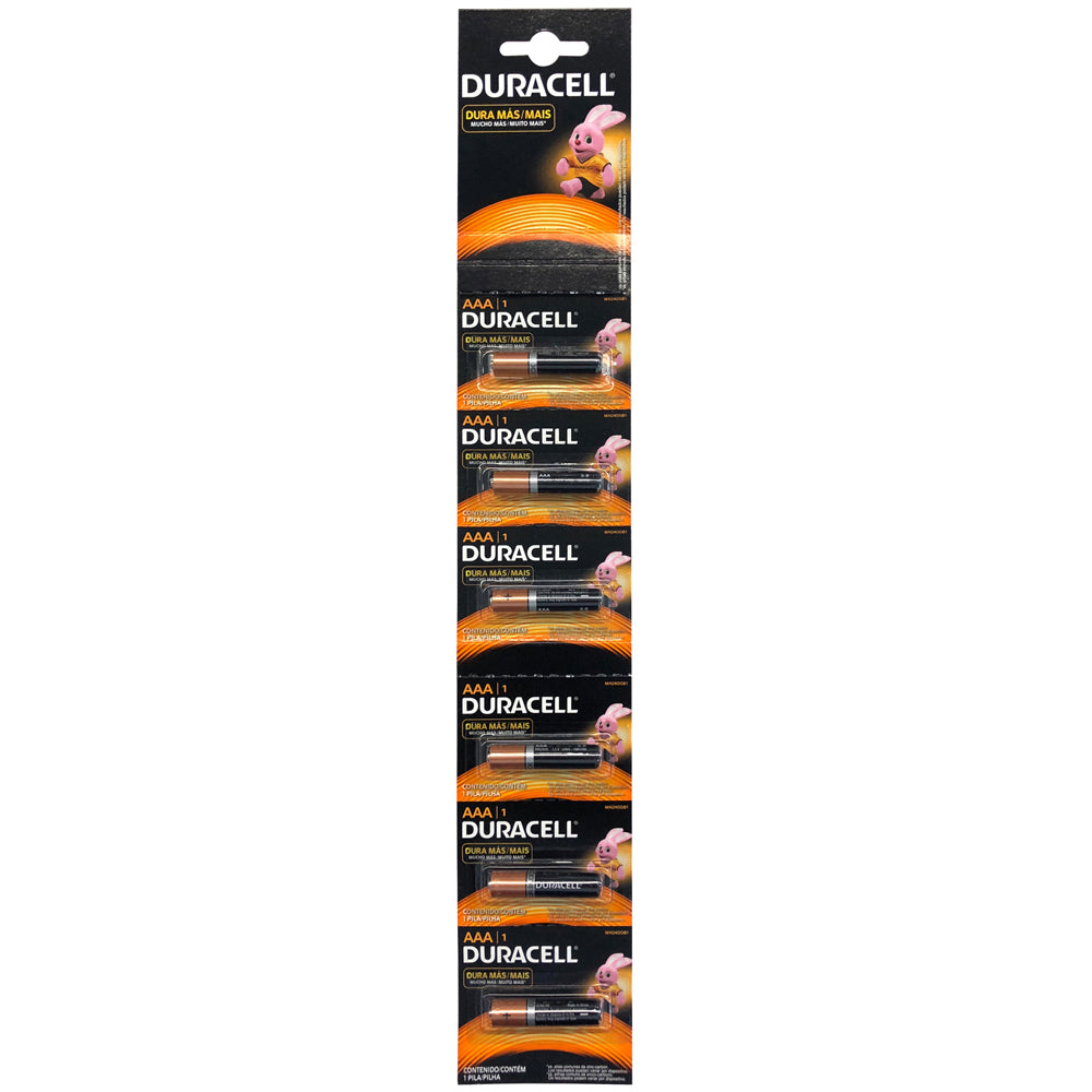 Tira de pilas Duracell AAA con 6 pzas. Surtek