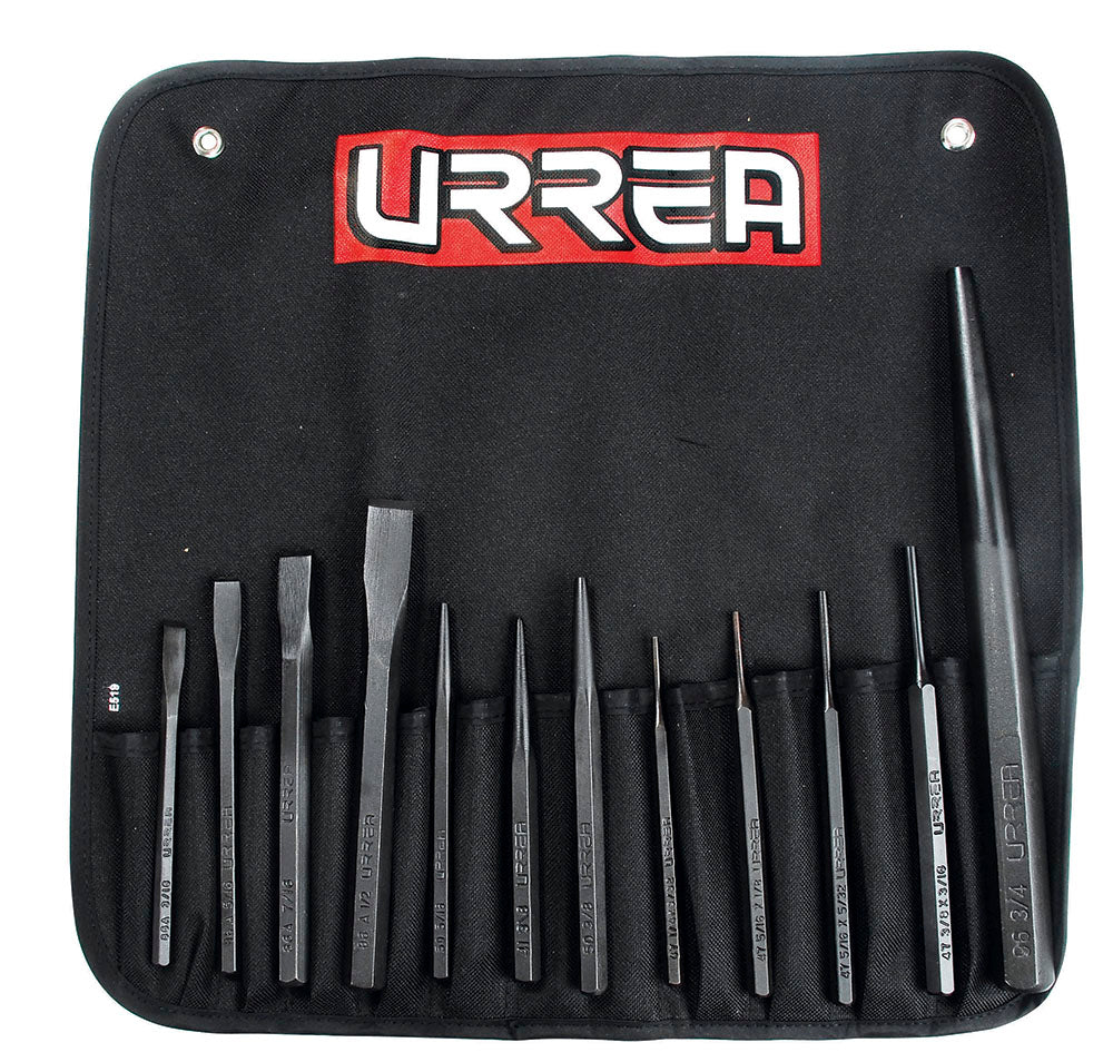 Juego de cinceles, punzones y botadores 12 piezas Urrea