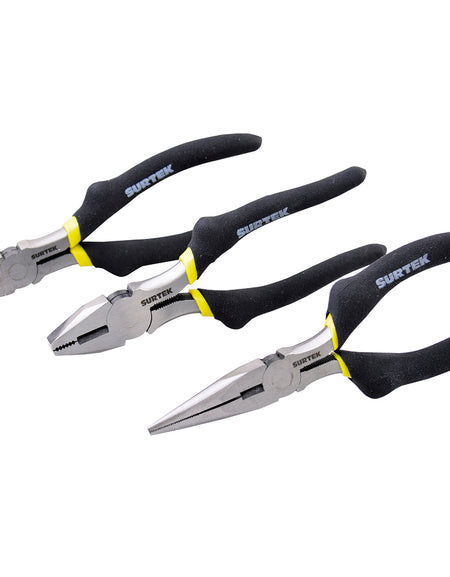 Surtek Juego de 3 pinzas para electricista
