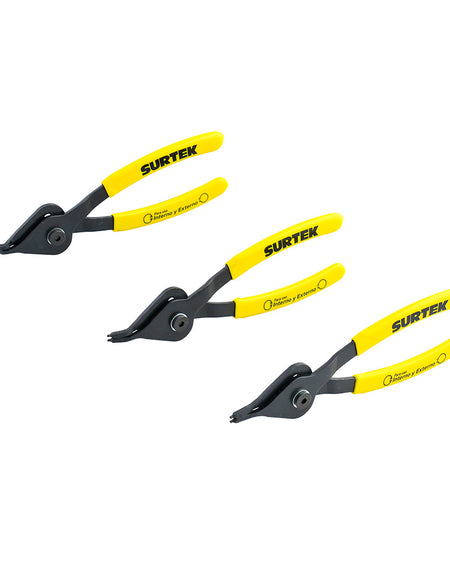 Surtek Juego de pinzas para anillos de retención 3 piezas