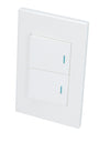 Placa con 2 apagadores blanco 1/2 Surtek.