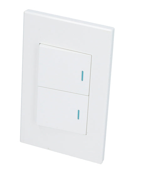 Placa con 2 apagadores blanco 1/2 Surtek.