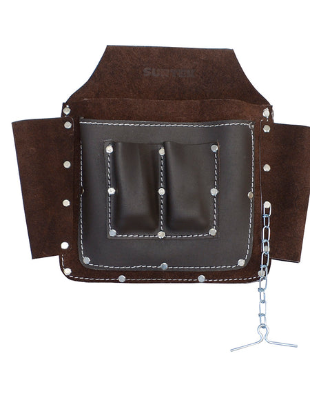 Surtek Portaherramientas cuero  7 compartimientos