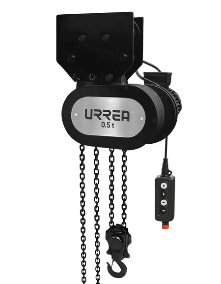 Polipasto eléctrico 2t con trolley manual y soporte de gancho Urrea