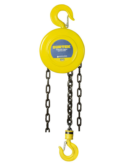 Polipasto ligero (garrucha) 2ton, cadena 3 mt Surtek