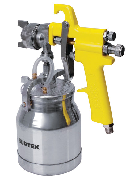 Pistola para pintar de alta presión con una presión de trabajo de 90 psi, capacidad de vaso de 1 L, consumo de aire de 1.6 - 4 scfm, entrada de aire de 1/4" NPT Surtek