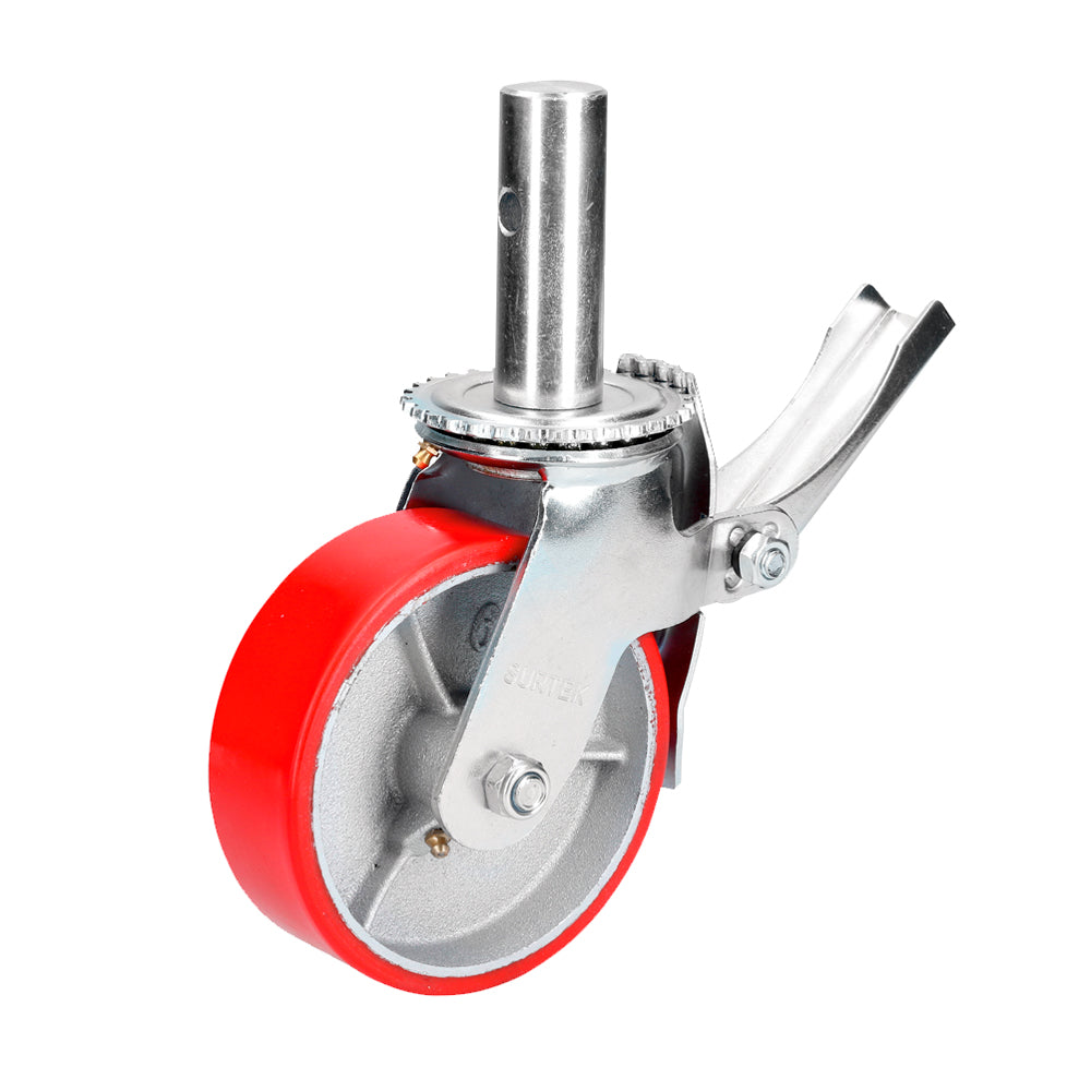 Rodaja para andamio de poliuretano con freno de 6" Surtek